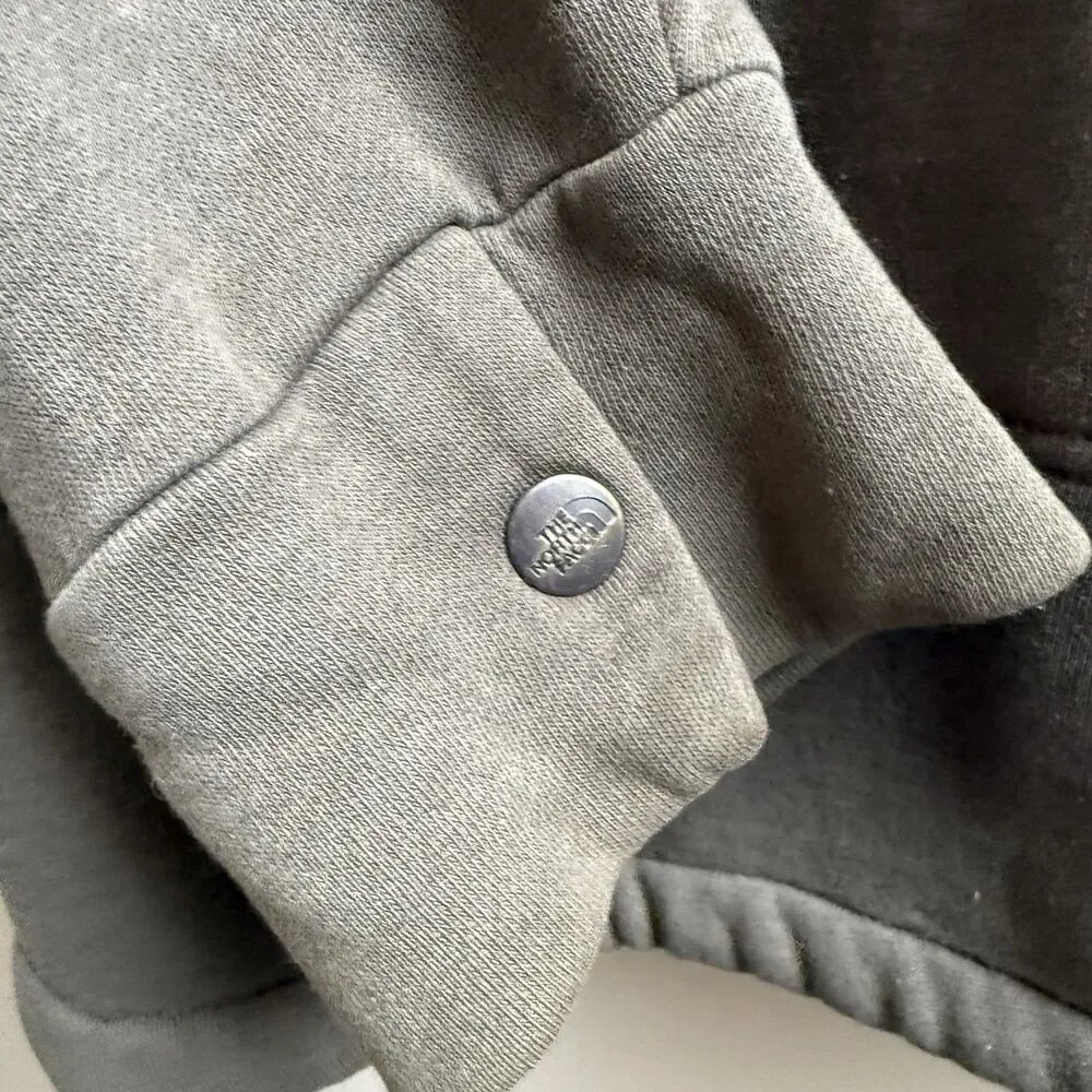 The North Face Mens Sherpa Lined Hoodie Jacket Olive Green Zip Snap Size XL